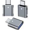 Mepsies Adattatore USB C 3 Pezzi, Adattatore USB C a USB 3.0, Compatibile con MacBook Pro, iPhone 17/16/15, iPad, Samsung Galaxy S25 S24 S23 A56 A16 A36, Smartphone Tipo C, Tablet e Altro (Grigio)
