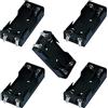 Aerzetix - Set di 5 Contenitore 2 x AAA LR03 per pile porta batterie porta pile 2 stilo con clip.