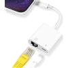 KozyOne Adattatore Ethernet 2 in 1 da luce a RJ45, 10Mbps/100Mbps RJ45 con porta di ricarica, compatibile con i-Phone/iPad/iPod, veloce e stabile per giochi online e video Watching
