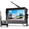 Rimoody Kit Telecamera Posteriore Senza Fili 9 Pollici IPS Monitor con 4 Schermi, BSD/DVR,Telecamera Retromarda Auto IP68 Impermeabile, Visione Notturna, Loop Video, per Camion/Rimorchi/Camper/Bus