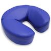 Quirumed WELLCORE - Cuscino viso per massaggi, 25 x 26 x 6 cm, in ecopelle, sfoderabile, con velcro, forma di ferro di cavallo, ergonomico, per lettino da massaggio, blu