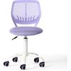 FurnitureR Sedia da ufficio per adolescenti, sedia da lavoro senza braccioli regolabile in altezza, elegante sedia da studio per casa e ufficio, viola Morandi