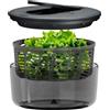 Zyliss Swift Dry Centrifuga per Insalata Grande 6 L, Tecnologia AquaVent™, Una Sola Mano, Pulsante d'Arresto, Scarico, Base Antiscivolo, Senza BPA, Asciuga Insalata Centrifuga, Grigio
