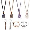Pushiibee Porta Pietra Vuoto, 8 Pezzi Porta Ciondolo per Cristalli, 3 Stili Collana con Rete Porta Pietre Corda Porta Pietra per Cristalli e Pietre Accessori Gioielli e Fai da Te