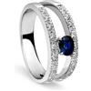 ORO&CO Anello in oro con diamanti ct. 0.33 e zaffiro