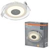 OSRAM Faretto da incasso a LED in acrilico trasparente 6W 827 bianco, faretto da soffitto 240lm bianco caldo 2700K, design moderno 120mm, IP20