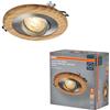 OSRAM Wood LED Spot GU10 Bright 4,5W Nickel Satinato, Effetto Legno, Alluminio, Combinazione di Materiali Naturali, Set da 3