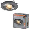 OSRAM Concrete LED Spot GU10 Dark 4,5W Nichel satinato, effetto cemento, alluminio, combinazione di materiali unica, set da 3