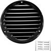 H&C VENT Griglia di ventilazione in acciaio inox, rotonda, Ø 125 mm, colore nero, con protezione dagli insetti, griglia di protezione dalle intemperie HVAC per copertura esterna