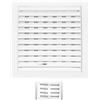 H&C VENT Griglia di ventilazione 190 x 190 mm bianco copertura con protezione dagli insetti, cursore, tappo per canale HVAC ABS, cappa aspirante per tubo di scarico dell'aria