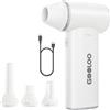 GOOLOO F3 Soffiatore a Batteria, 150,000 Giri/Min, 52 M/S, 3 Marce, Compressed Air Duster Regolabile con Ricarica Rapida Soffiatore Polvere per PC, Auto, Esterno, Divano