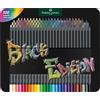 Faber-Castell 116490 Black Edition 100 Matite Colorate, Astuccio in Metallo, Resistenti alla Rottura e Impugnatura Ergonomica, Valigetta Colori per Colorare su Carta Chiara e Scura
