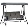 Outsunny Dondolo da Giardino Robusto 3 Posti con Tettuccio Regolabile e Tasche, Dondolo da Esterno in Texteline e Metallo, Grigio Scuro | Aosom Italy