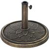 Outsunny Base per Ombrellone da 12 kg con Manovella Integrata, in Resina, Metallo e Cemento, Ø46x34 cm, Bronzo