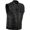 Bikers Gear Australia BIKERS GEAR UK Gilet in Pelle Bovina - Revolver - Nero - L