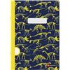 Miquelrius - Quaderno spillato A4 a quadretti, 48 fogli di carta extra opaca da 70 g/m², rilegatura spillata, copertina in cartoncino plastificato, risguardo stampato, spazio per il nome, Mini Fossil