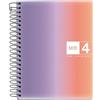 Miquelrius - Quaderno A6 a quadretti 5 mm, 120 fogli microperforati a 4 colori, carta opaca da 70 g/m², copertina in cartone extra rigido, spirale, senza fori, Provence