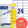 Avery Zweckform Avery A4 (210 x 297 mm), 600 etichette (25 fogli x 24), colore: Bianco