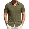 Enlision Camicia Uomo Bianco Maniche Corte Button Down Camicie Uomo Estiva Manica Corta con Tasca vestibilità Regolare 2XL