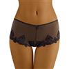 Wolbar Culotte Trasparenti con Ricami WB24, Nero,M
