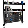 Boltmol Scaffale da scrivania a 2 ripiani con morsetto, nero, 100 cm, organizer da scrivania con pannello forato, libreria per casa, ufficio o dormitorio