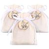 LEMESO Sacchetti Portaconfetti Comunione Sacchetti Juta 24 pz Bomboniere Comunione Bambini Sacchetti Confetti Comunione con Ciondoli di Legno Comunione Motivo Calice UVA