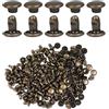Selyse Set di 300 borchie a doppio tappo da 6 mm, rivetti in pelle in acciaio inox, rivetti cavi, per pelle, rivetti in metallo per borse, scarpe, cinture, vestiti e artigianato fai da te (bronzo