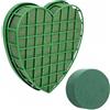 msymsyu 21 x 21 cm, schiuma a forma di cuore, 1 pezzo e 19 x 5 cm, spugna rotonda, 1 pezzo di schiuma per fiori, ad alta resistenza e infrangibile, con griglia in spugna per matrimoni e feste