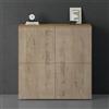 doporro Mobile Organizzatore Credenza Buffet in Legno con 4 Ante Push-to-Open e Soft-Close per Soggiorno, Sala da Pranzo o Ingresso, 76x36,4x76 cm Marrone chiaro e Rovere chiaro Schrank04
