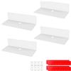 efuturetime 4 mensole da parete in acrilico bianco, 23 x 9,5 cm, galleggianti da parete, senza foratura, con 8 clip per cavi, mensola per display, mini scaffale per ufficio, bagno, cucina