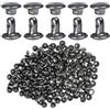 Selyse Set di 300 borchie a doppio tappo da 6 mm, rivetti in pelle in acciaio inox, rivetti cavi, per pelle, borchie in metallo per borse, scarpe, cinture, vestiti e artigianato fai da te (nero)