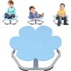 Nukdey Sedia Girevole Sensoriale per Bambini, 360° Sedia Girevole Sensoriali per Autismo con Base in Metallo Antiscivolo, Sicura e Robusta, Allenamento alla Coordinazione Corporea, 54x54x27CM, Blu