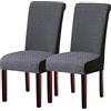 KELUINA Coprisedie Moderne Set di 1/2/4/6, Coprisedia Elasticizzato Coprisedia Universale Lavabile Elastico Rimovibile per la Decorazione della Festa (Grigio Scuro,2 Pezzi)