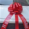 Chexin Fiocco rosso grande maglia per auto Happy Birthday regalo bicicletta, nastro regalo grande - XXL 45 cm, nastro regalo gigante per matrimoni, nuove case, feste e nastri lunghi 600 cm