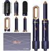 UKLISS Hair Styler 6 in 1, Phon Spazzola Asciugacapelli con Piastra Capelli, Arricciacapelli Automatico, Hair Dryer, Thermal Brush, Spazzola Aria Calda per Donne Ricci, Lisci, Voluminosi - Blu