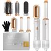 UKLISS Hair Styler 6 in 1, Phon Spazzola Asciugacapelli con Piastra Capelli, Arricciacapelli Automatico, Hair Dryer, Thermal Brush, Spazzola Aria Calda per Donne Ricci, Lisci, Voluminosi - Bianco