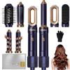 UKLISS 6 in 1 Airstyler, Spazzola Asciugacapelli & Hairstyler con Phon per Capelli, Thermal Brush, Spazzola Lisciante per Capelli, Arricciacapelli Automatico, Regali per Donne Styling - Blu Pro