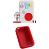 FABA Bundle Raccontastorie interattivo per Bambini da 0 a 10 Anni, Personaggio Sonoro Me, Routine Nanna, Gioco educativo Musicale+ Guscio Protettivo Patapum, Colore Rosso, Silicone