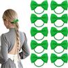ELNX 10 Pezzi Elastici per Capelli con Fiocco Verde | Accessori Capelli per Bambini e Donna | Fiocchi per Capelli Scuola e Uso Quotidiano (Verde)