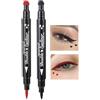OCHILIMA Eyeliner Stamp-OCHILIMA - Penna per eyeliner liquido a doppio lato con stampa per il trucco degli occhi, impermeabile, a doppio lato e a lunga durata, colore rosso (stella rossa+cuore nero)