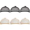 NiceLand Calotte per Parrucche 6 Pezzi Parrucca Tappi Unisex Copricapo Elastici a Rete Calza Tappi Parrucca Hairnet Cap Protezione Della Parrucca Cap Retina per Capelli Beige Naturale Nero