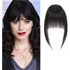 SEGO Extension con clip per capelli naturali con tempie - finte frangia naturale per capelli umani, parrucca con frangia per capelli umani - clip per frangia umana - donna [frrange: 14 cm + tempia: 26