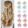 ELNX Set di 12 Fermagli per Capelli a Fiore Multicolori - Mini Mollette con Strass 2cm per Ragazze & Donne, Matrimonio & Uso Quotidiano