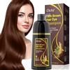 LUJAJIAO Black Hair Dye Shampoo per capelli grigi, 500 ml 3 in 1 Hair Colour, Containing Natural Plant ingredients, Instant Hair Colour Shampoo per uomo e donna (marrone scuro)