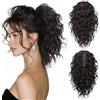 YEAMLTE Coda Finta Riccia Afro con Pinza 30cm Extension Coda Capelli Mossi Stile Corto Ponytail Extension Ricci per Donna per Tutti i Giorni e per Le Feste