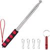 Boliyoooki Asta telescopica da 2,5 metri, asta per bandiera telescopica portatile, in acciaio inox, con manico antiscivolo, clip e asta pieghevole per campeggio, guida turistica, fisso (rosso)