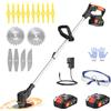 Wrneaoch Lama in metallo Cordless Strimmer 21v Decespugliatore 16 Lame 15 cm Diametro di Taglio Cordless Strimmer Manico Retrattile Per Prato Giardino