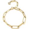 Brosway Bracciale Emphasis da donna in acciaio inox 316L con placcatura in oro 14 carati con cristalli, chiusura a moschettone, misura 18,5 cm, BEH12