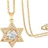 MidSmile Collana Stella di David: Ciondolo con Pietra Portafortuna Delicato Piccolo | Collana Stella Ebraica a Sei Punte, Oro 14K Piccolo Gioiello Regalo per Donne