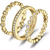 JewelryPalace 2.15ct Eternity Anello Infinito Argento con Cubica Zirconia, 3 Anelli Impilabili 925 con Pietra a Taglio Marquise, Fedi Nuziali Anelli Dorati Matrimonio Set Gioielli
